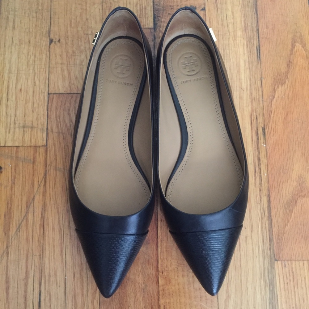 Tory Burch Penelope Embossed Cap-Toe Flat